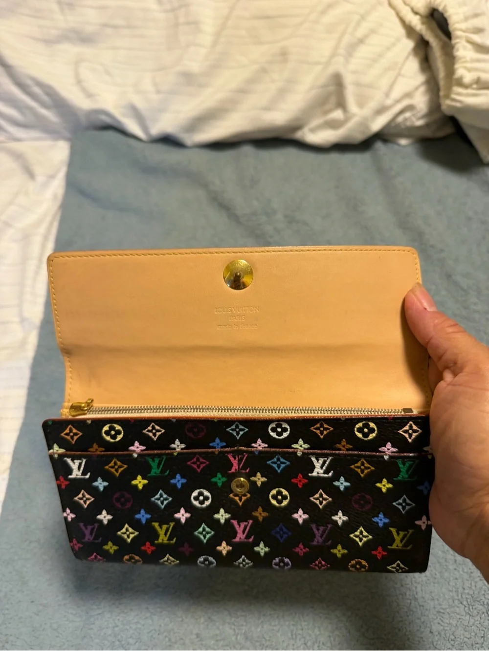 Louis Vuitton Black Multicolor Monogram Snap Wallet